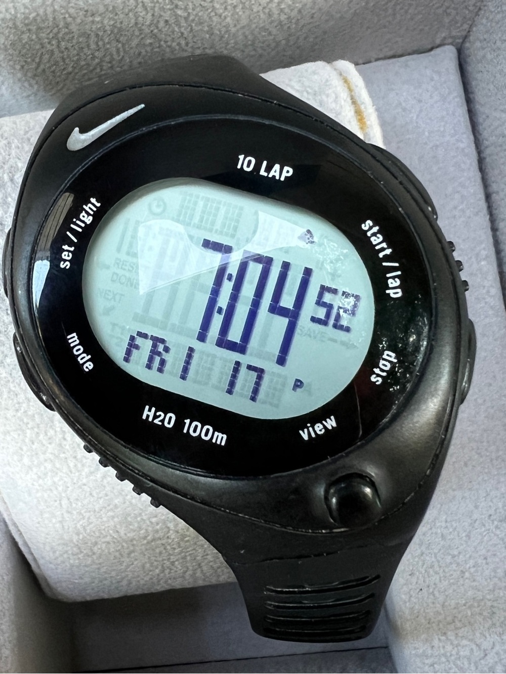Nike Bowerman Series 10 Lap Digital Watch Mens Stopwatch H20 100m New Battery